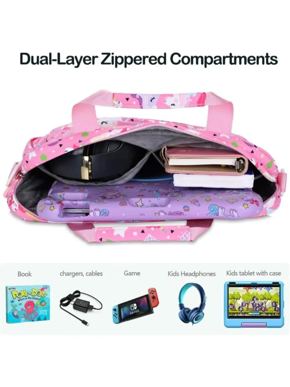 Kids Tablet Sleeve Bag with Handle & Shoulder Strap - 13